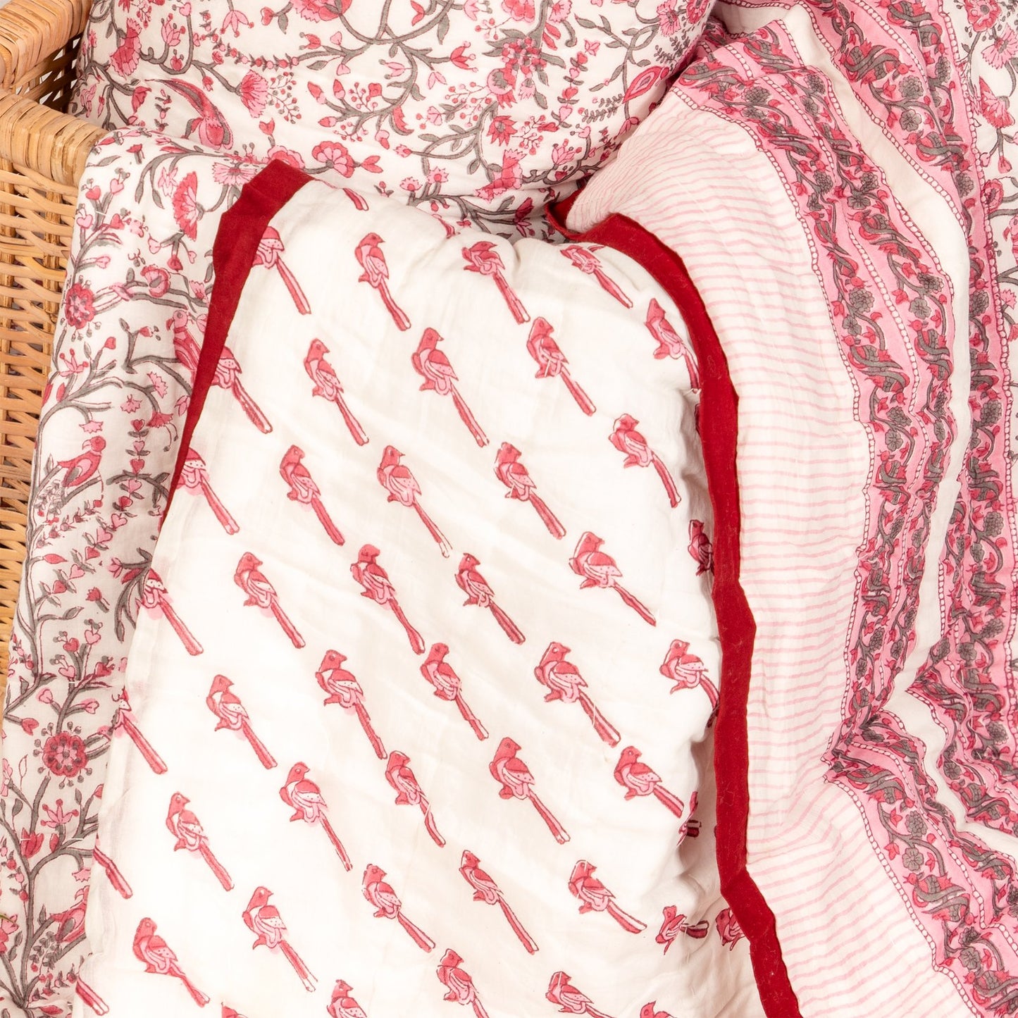 Oka – Hand Block Print Reversible Single & Double Jaipuri Cotton Quilt