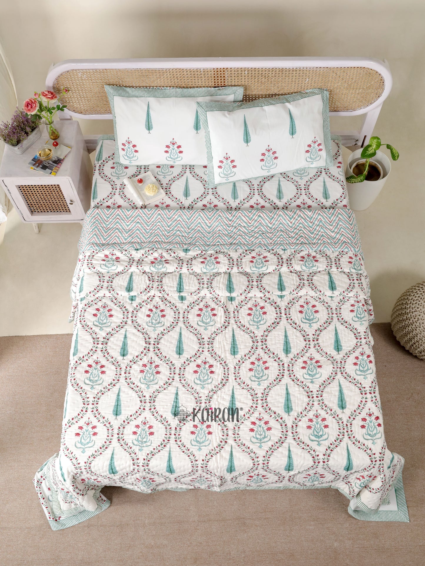 AGRA HAND BLOCK PRINTED QUILT