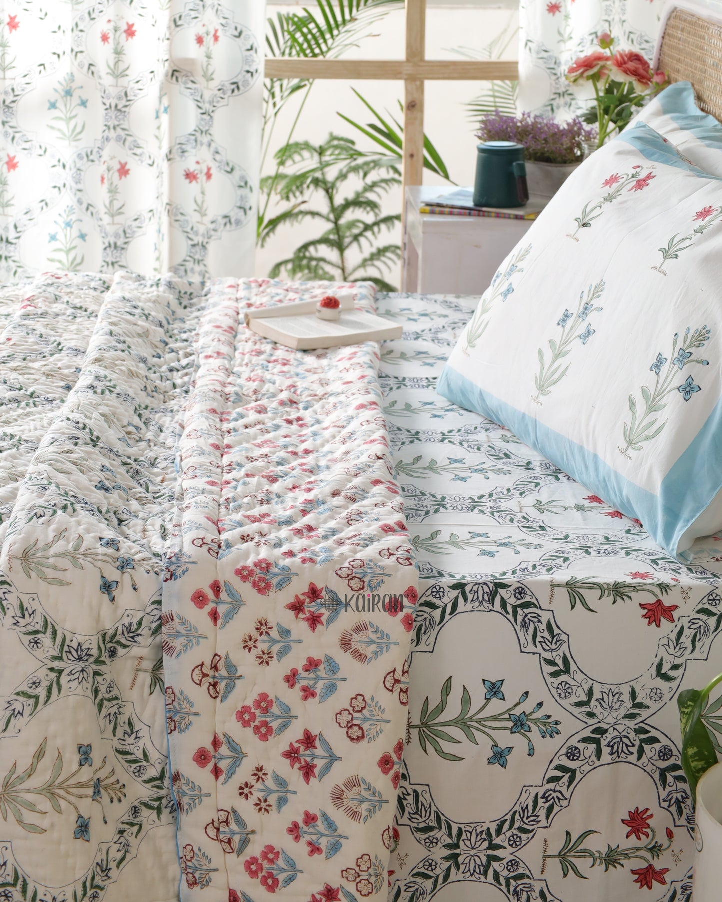 AMRITSAR HAND BLOCK PRINTED BEDSHEET & PILLOWS