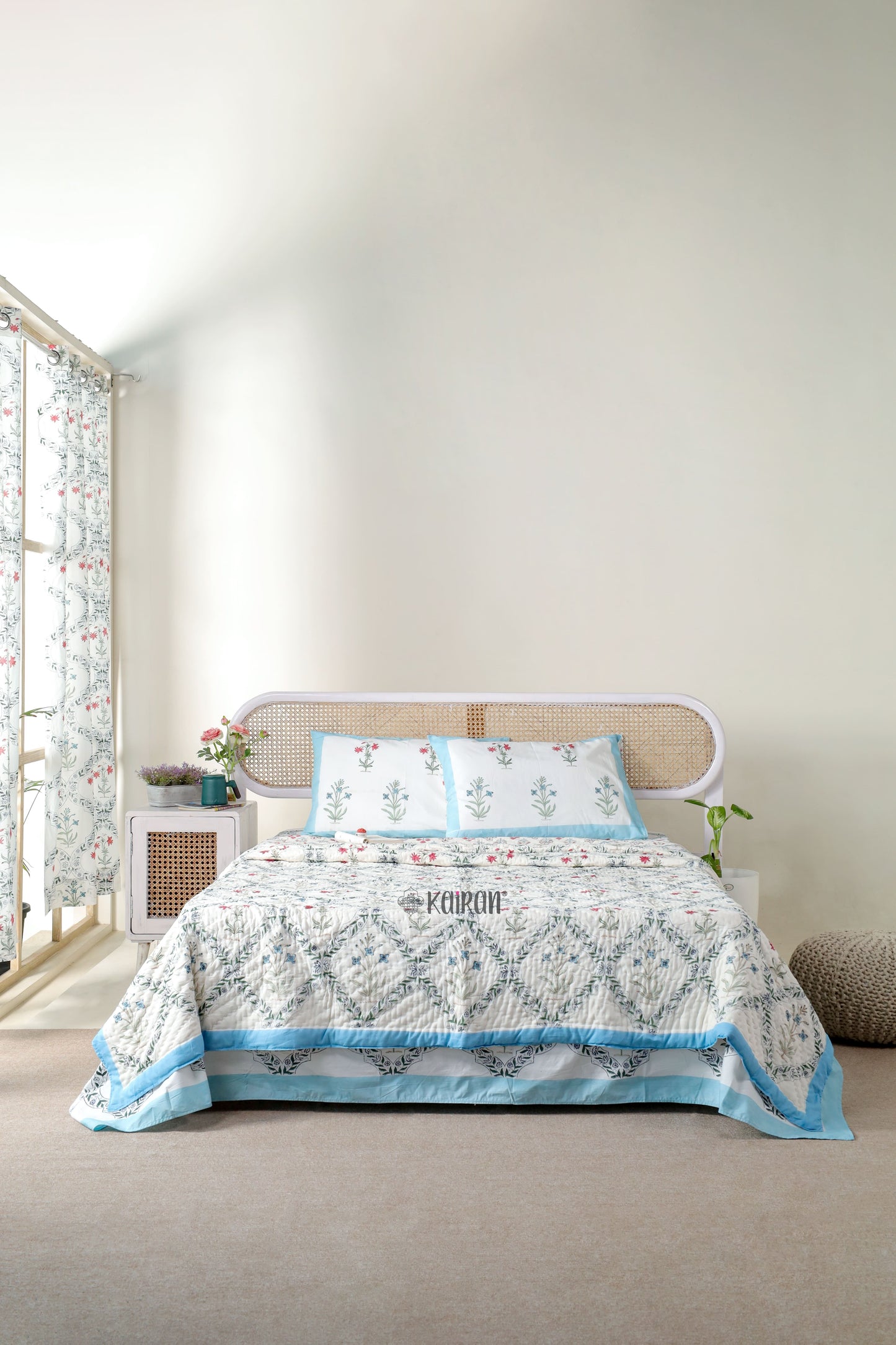 AMRITSAR HAND BLOCK PRINTED BEDSHEET & PILLOWS