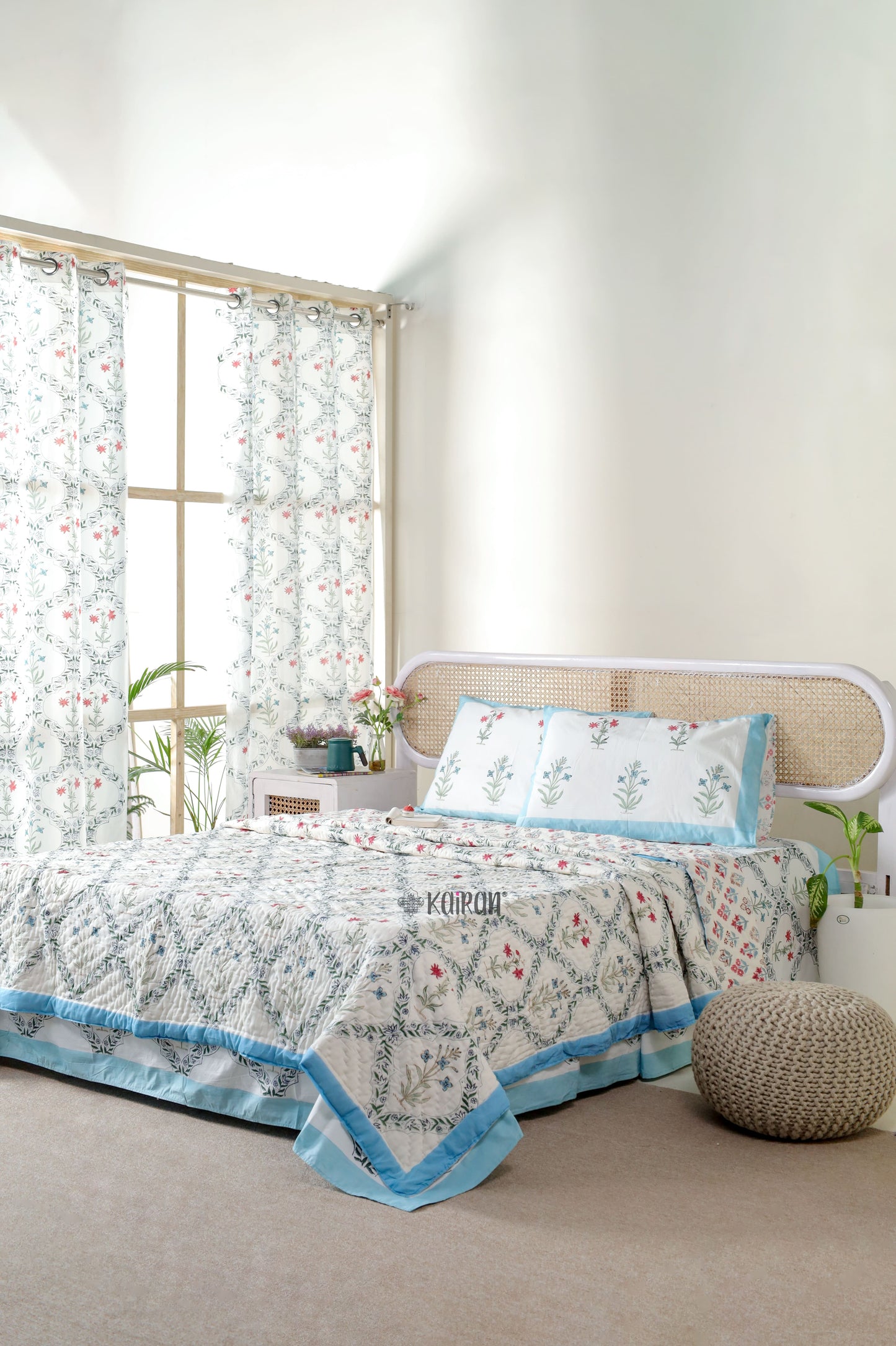 AMRITSAR HAND BLOCK PRINTED BEDSHEET & PILLOWS