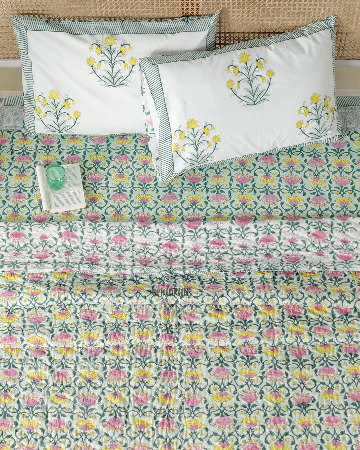 BAREILLY HAND BLOCK PRINTED BEDDING SET