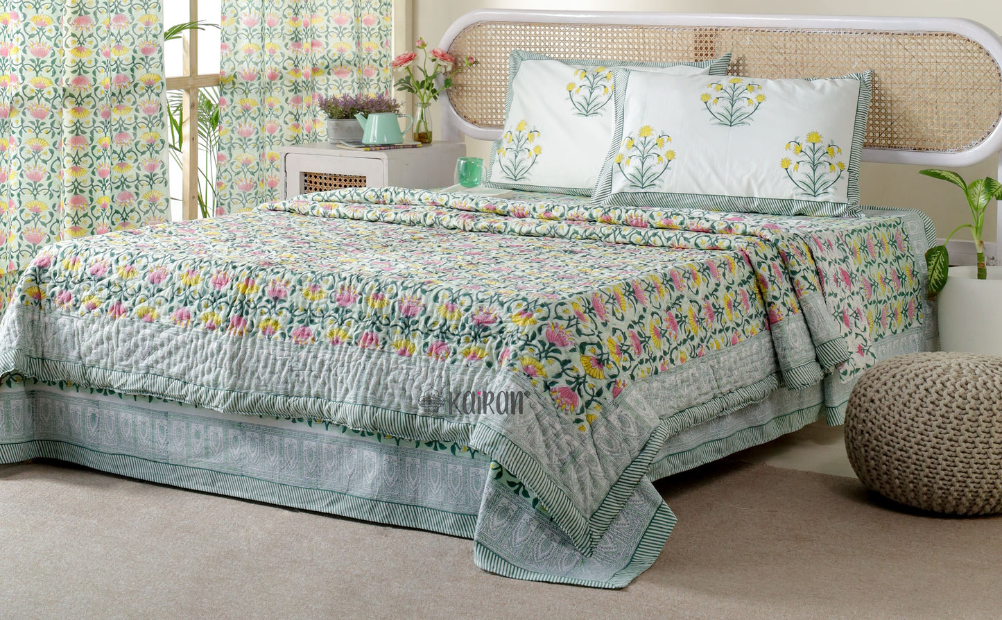 BAREILLY HAND BLOCK PRINTED BEDDING SET
