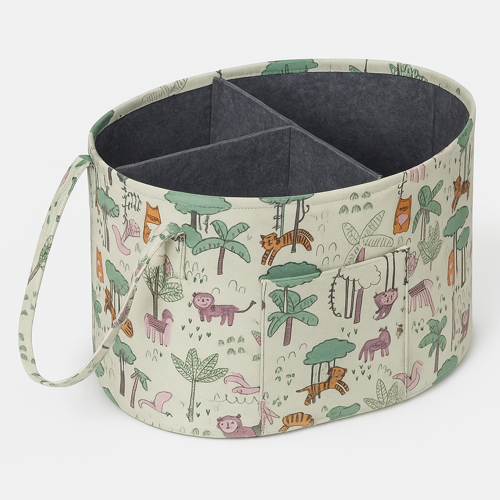 Oval Diaper Caddy Jungle Book Print Personalised Bag