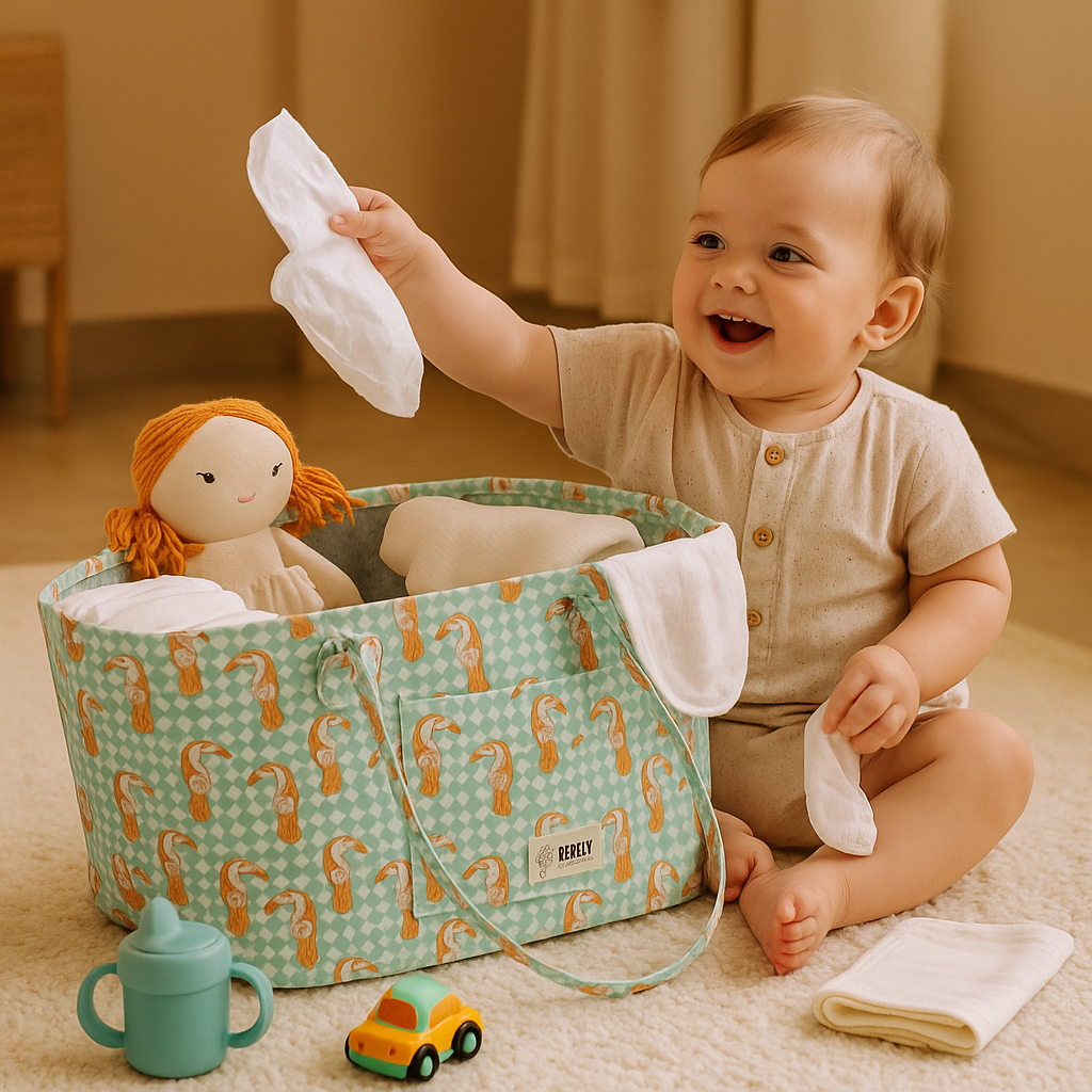 Oval Diaper Caddy Toucan Print Personalised Bag