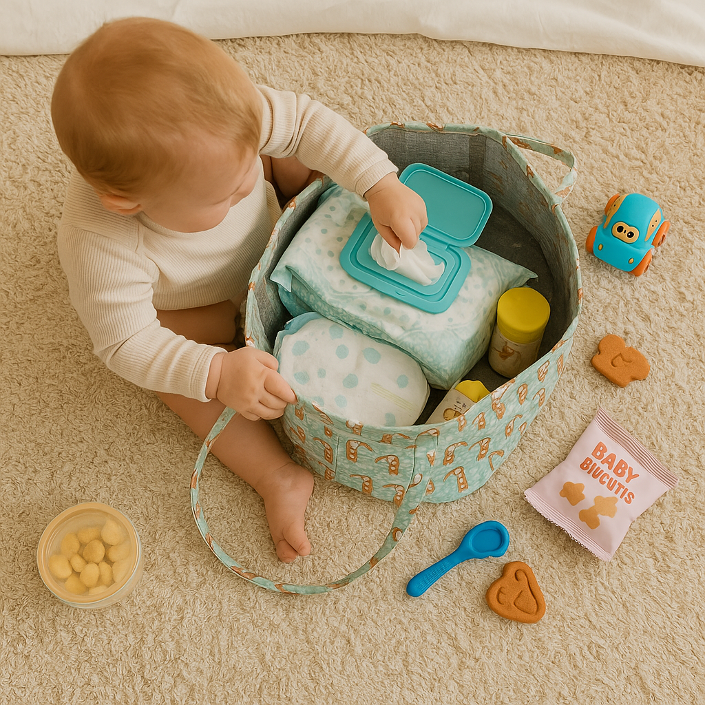 Oval Diaper Caddy Toucan Print Personalised Bag