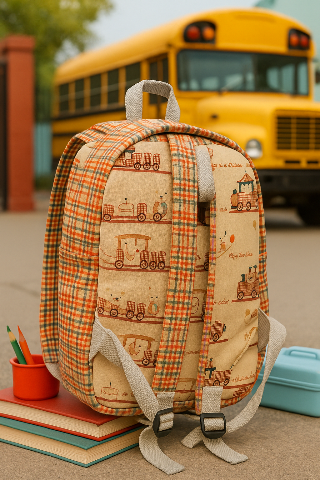 Backpack Circus Train Print Personalized Bag