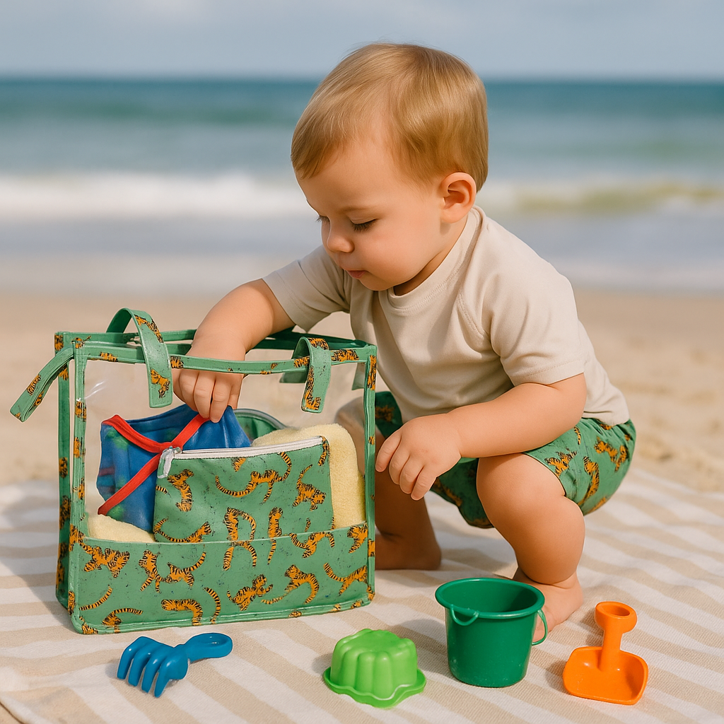Swim/Art Little Tiger Print Personalised Bag