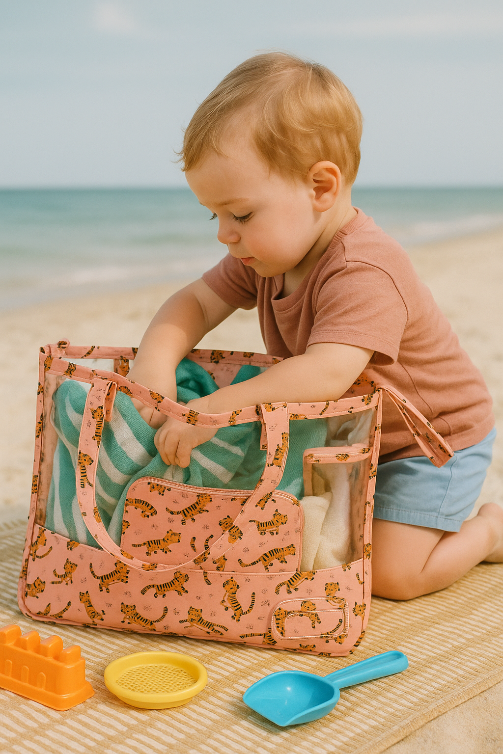 Swim/Art Little Tigress Print Personalised Bag