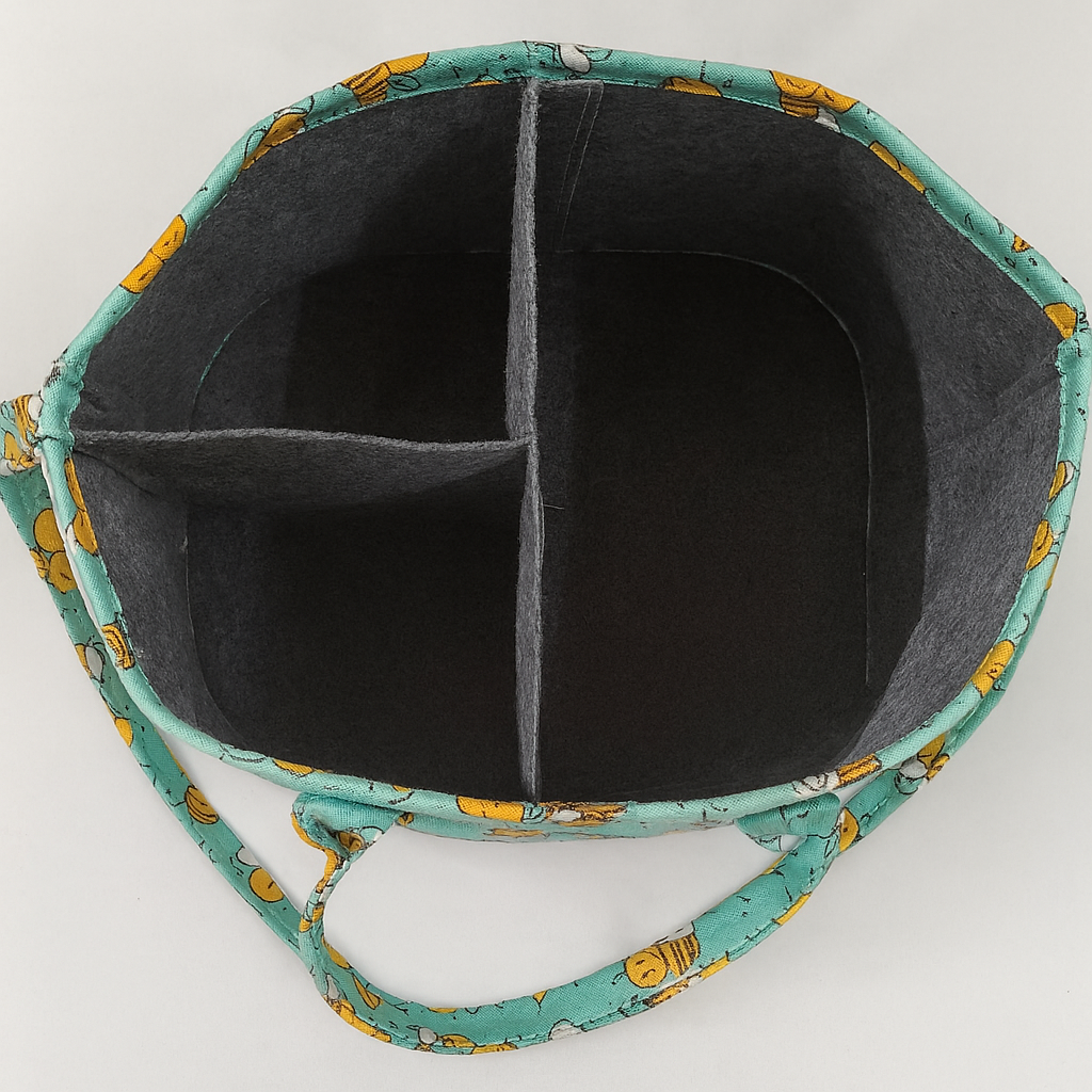 Oval Diaper Caddy Honey Bees Print Personalised Bag
