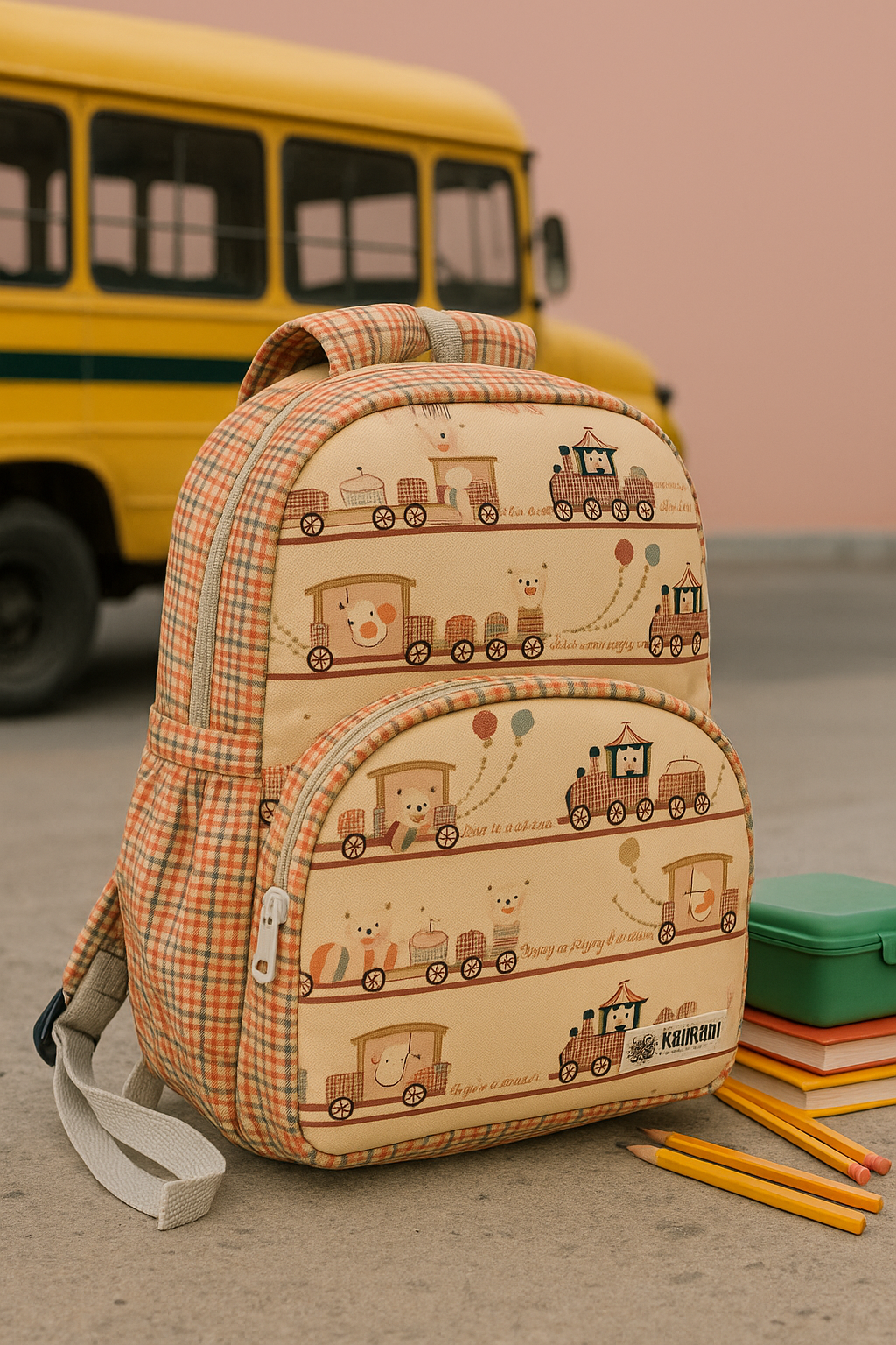 Backpack Circus Train Print Personalized Bag