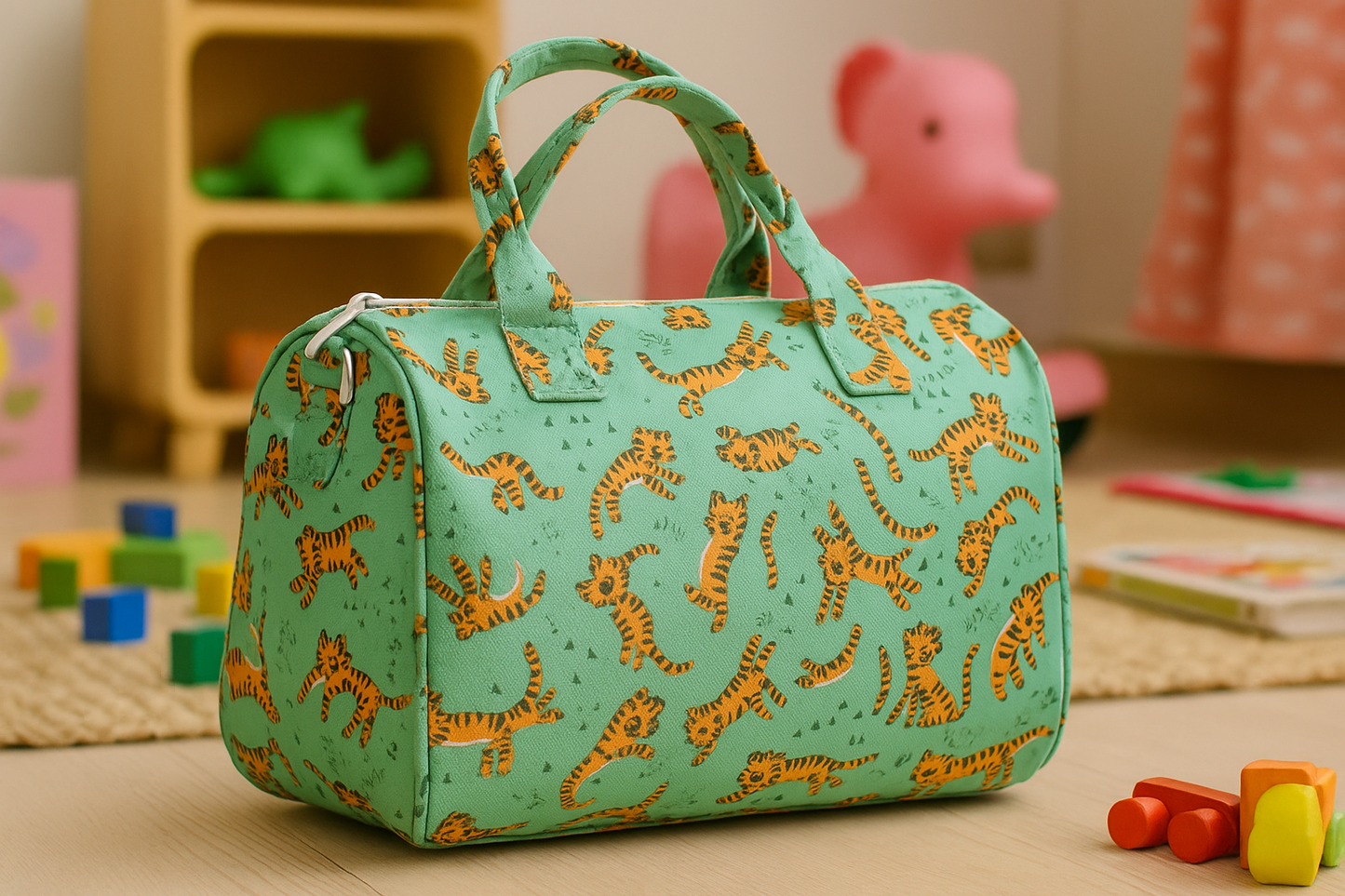 Mini Duffle/Diaper Little Tiger print Personalised Bag