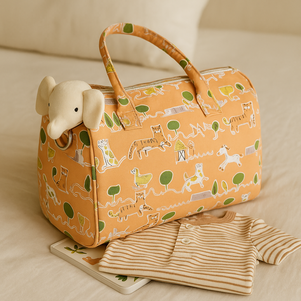 Mini Duffle/Diaper Old MacDonald print Personalised Bag