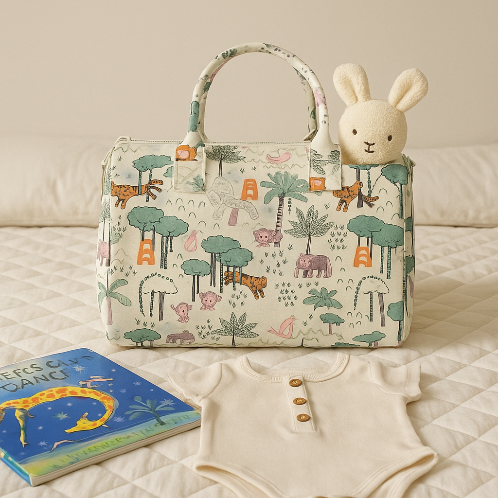 Mini Duffle/Diaper Jungle Book print Personalised Bag
