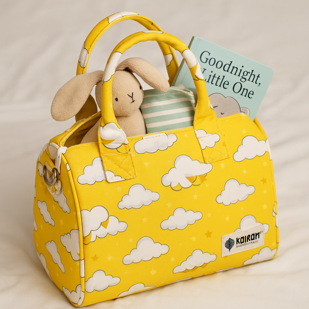 Mini Duffle/Diaper Clouds print Personalised Bag