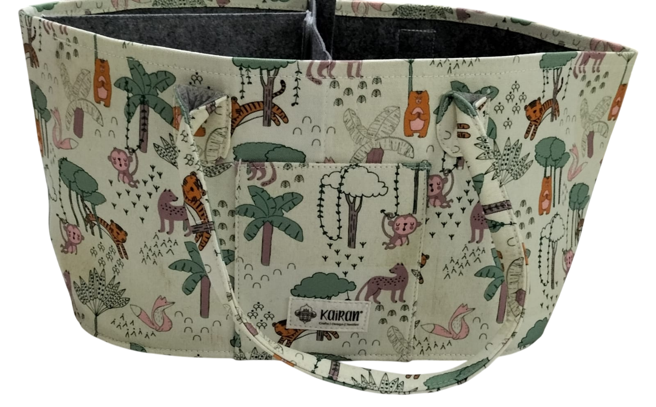 Oval Diaper Caddy Jungle Book Print Personalised Bag