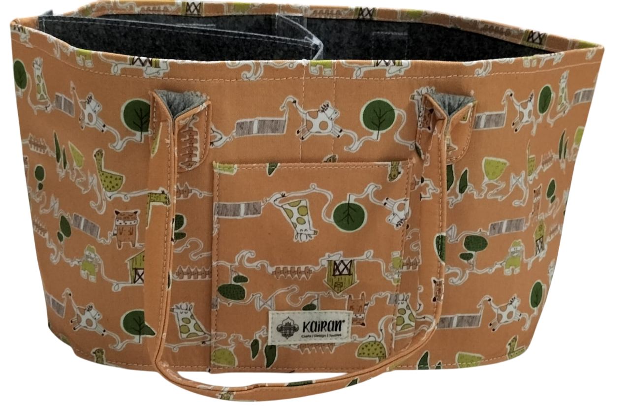 Oval Diaper Caddy Old MacDonald Print Personalised Bag