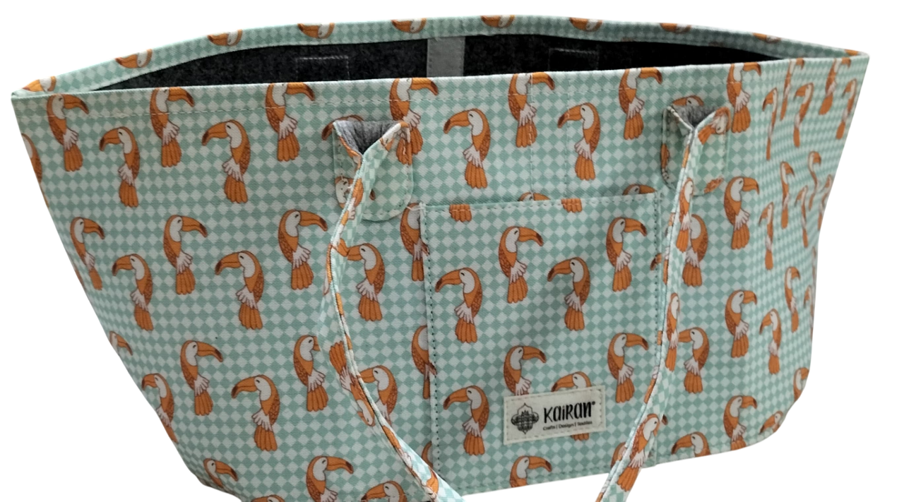 Oval Diaper Caddy Toucan Print Personalised Bag