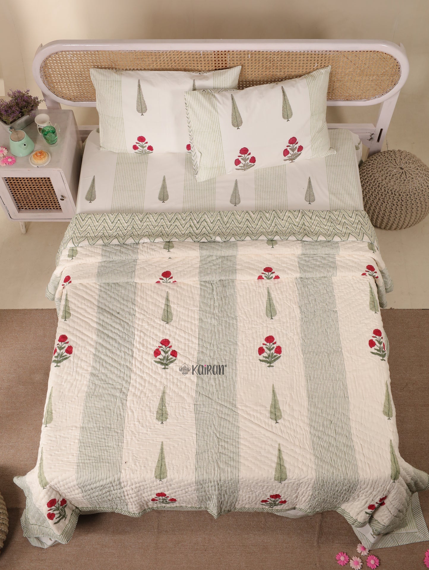 GULMARG HAND BLOCK PRINTED BEDDING SET