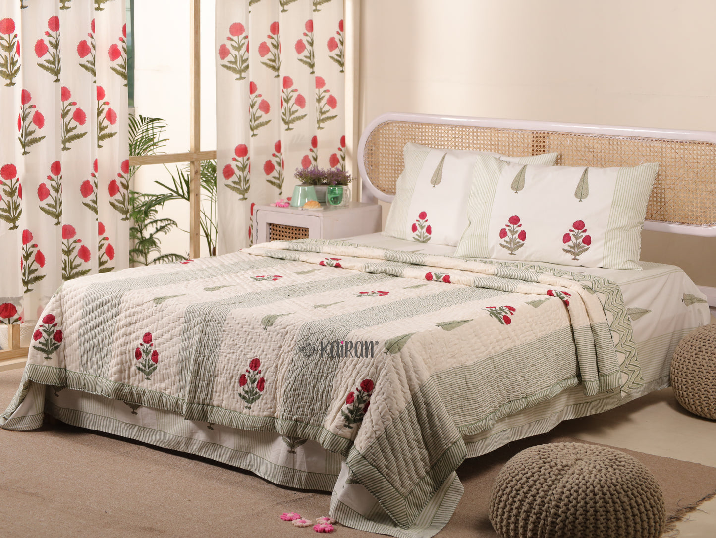 GULMARG HAND BLOCK PRINTED BEDDING SET