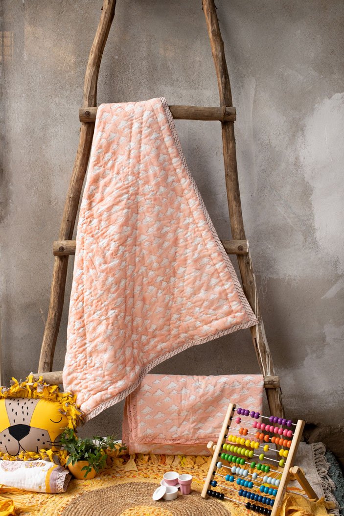 The Roaring Princess – Hand Block Print Reversible Cotton Quilt for Kids