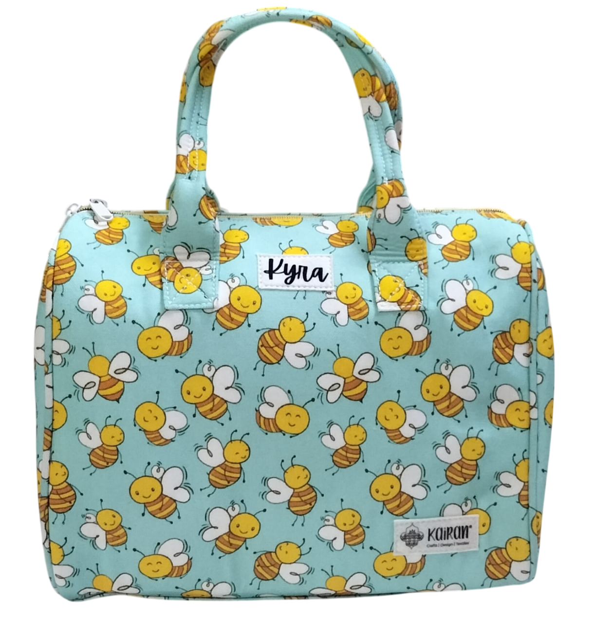 Mini Duffle/Diaper Honey Bees print Personalised Bag