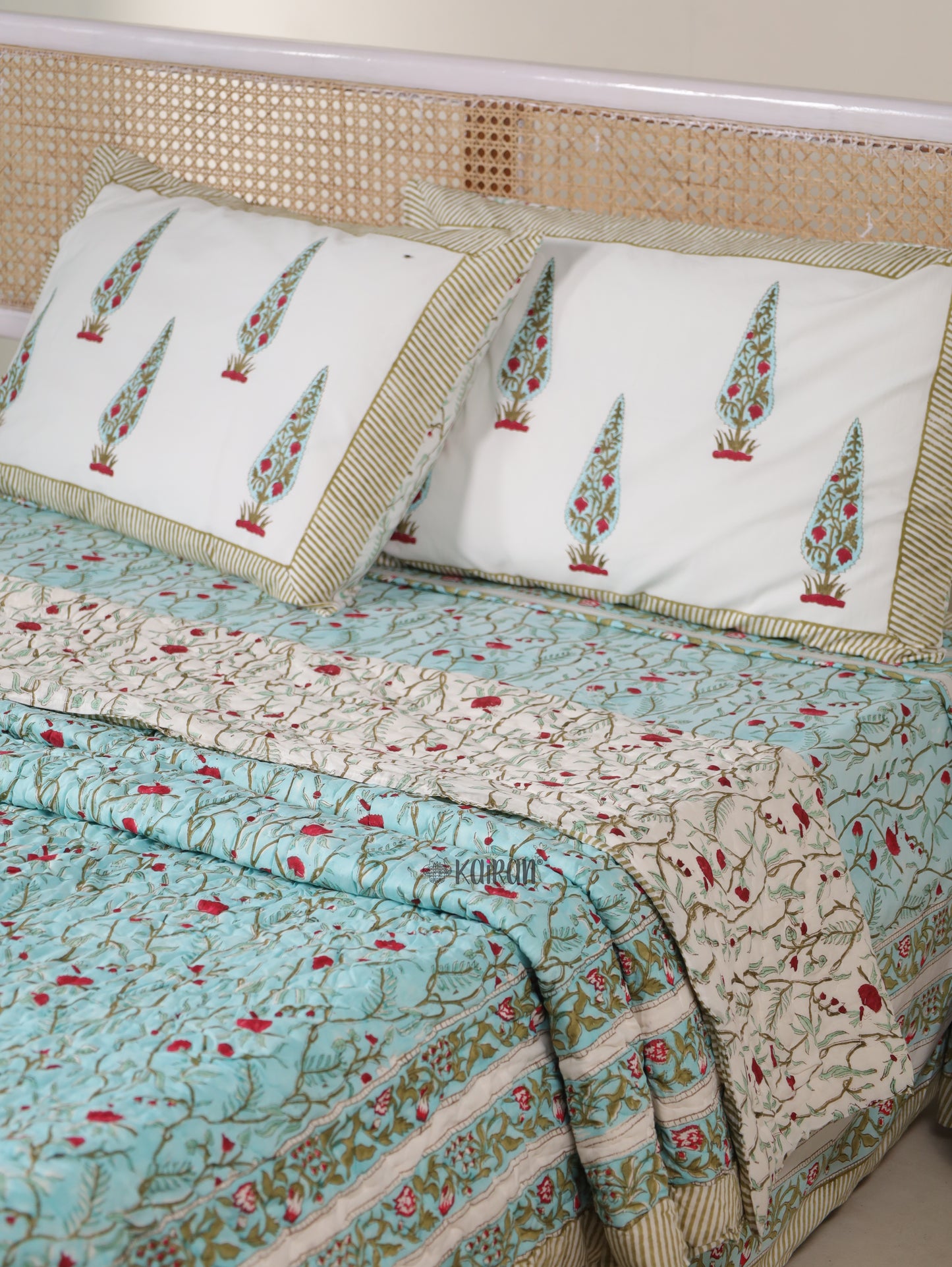 PONDICHERRY HAND BLOCK PRINTED QUILT