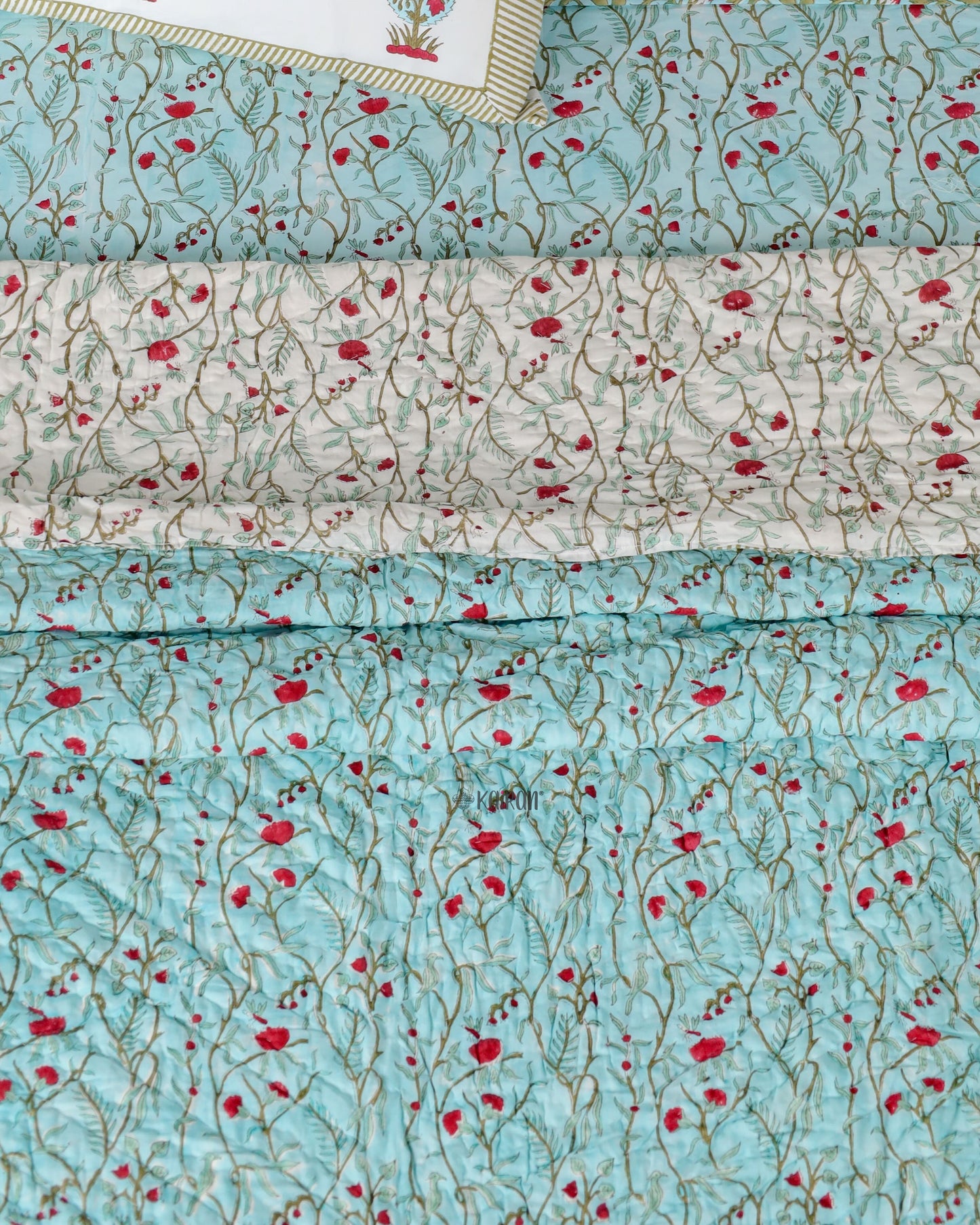 PONDICHERRY HAND BLOCK PRINTED QUILT
