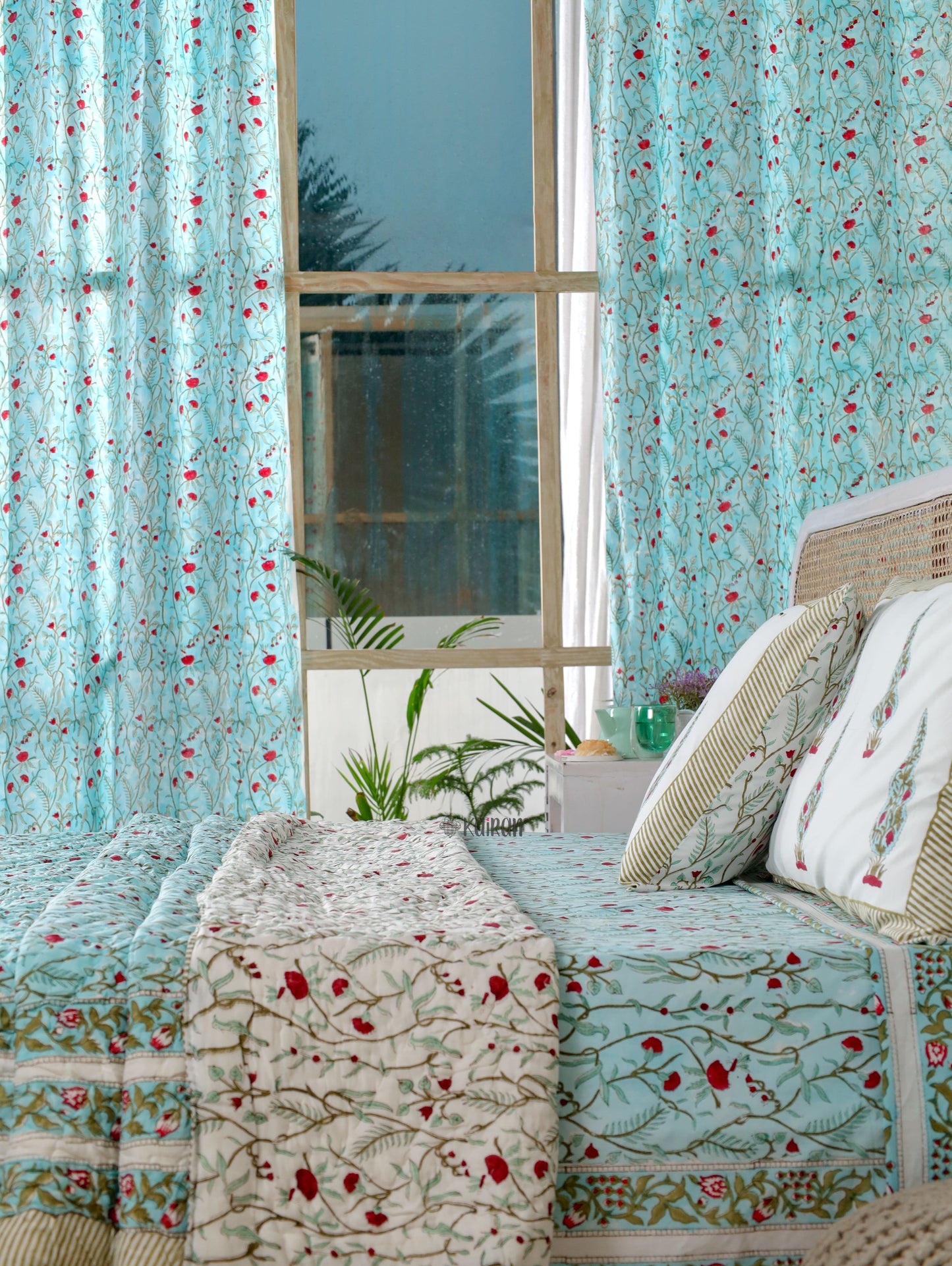 PONDICHERRY HAND BLOCK PRINTED QUILT