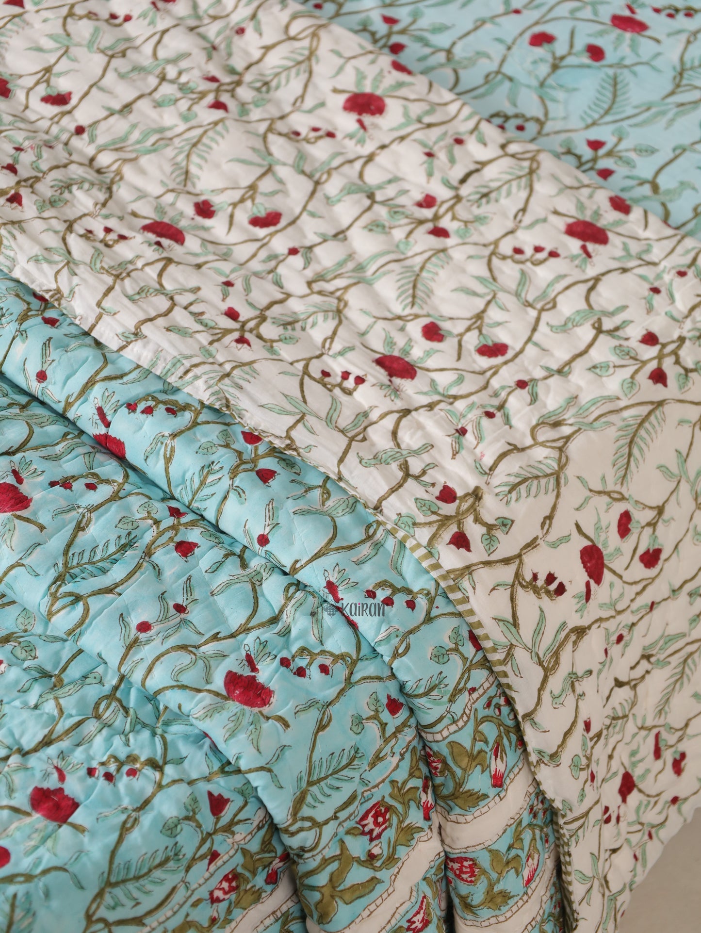 PONDICHERRY HAND BLOCK PRINTED QUILT