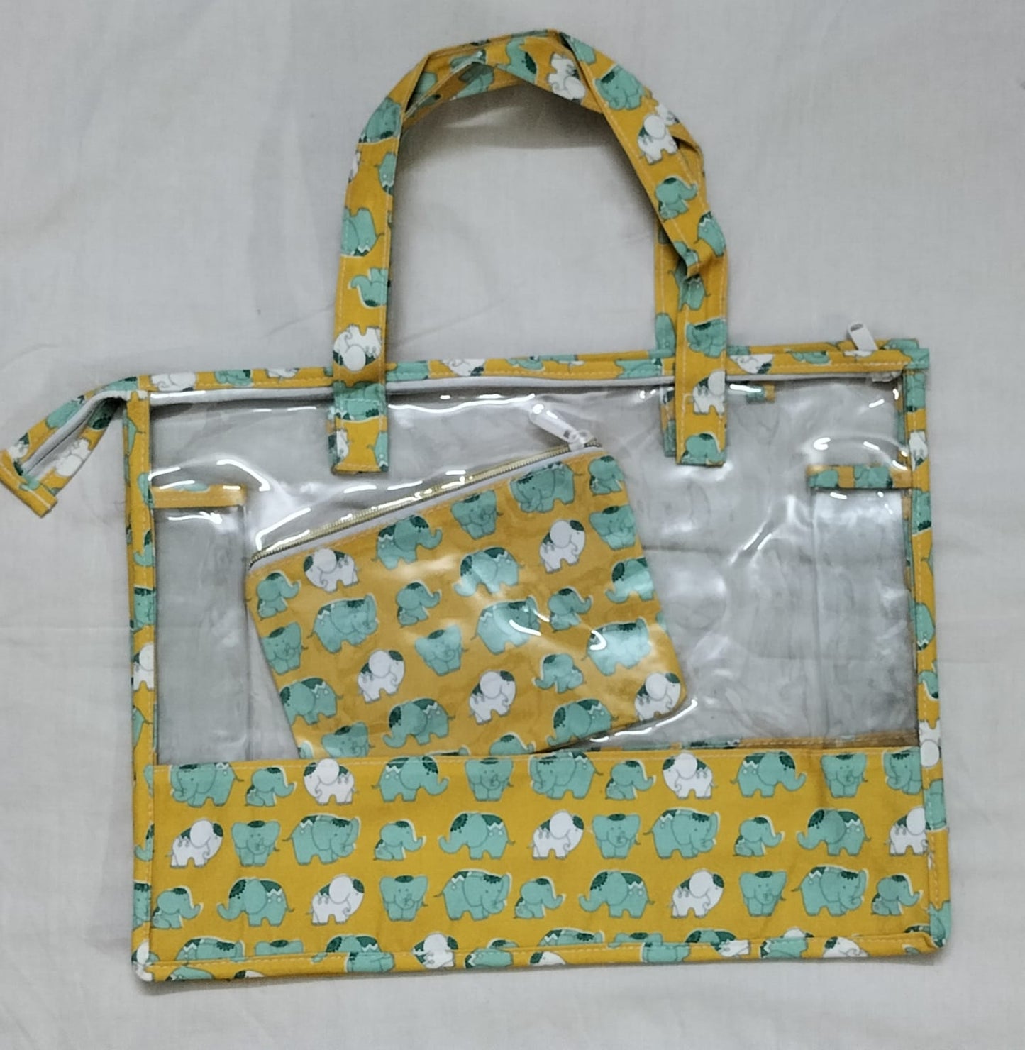 Swim/Art Elephants Print Personalised Bag