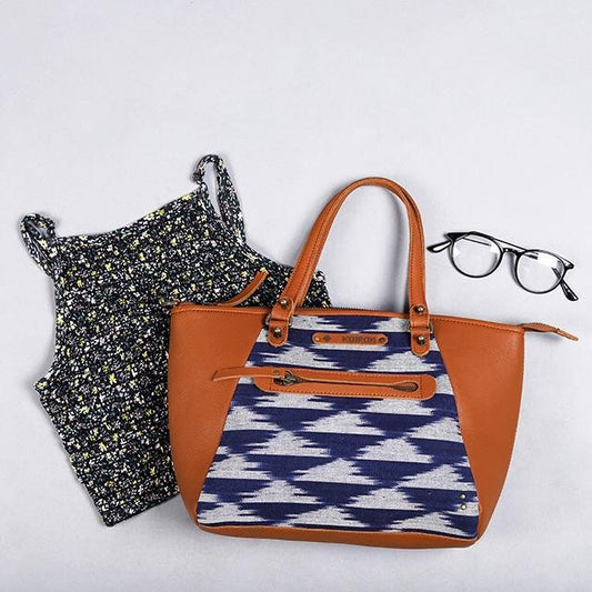 Indigo Blue-White Handcrafted - Meraki Handbag