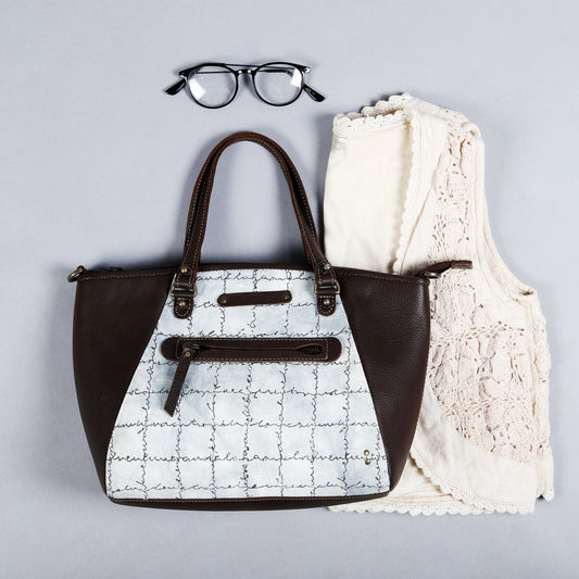 Grey-White Handcrafted - Meraki Handbag