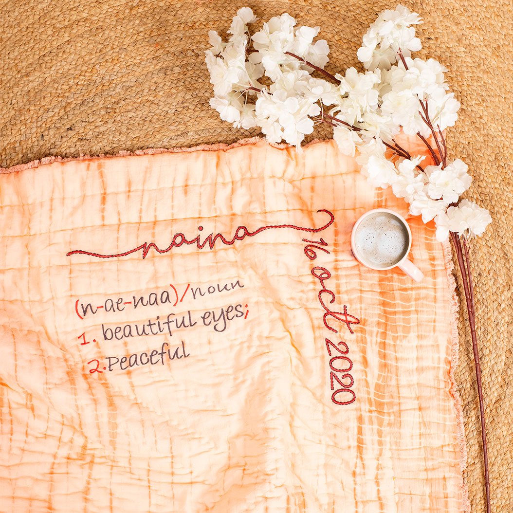 Tarang – Peach Shibori Dyed Reversible Cotton Quilt