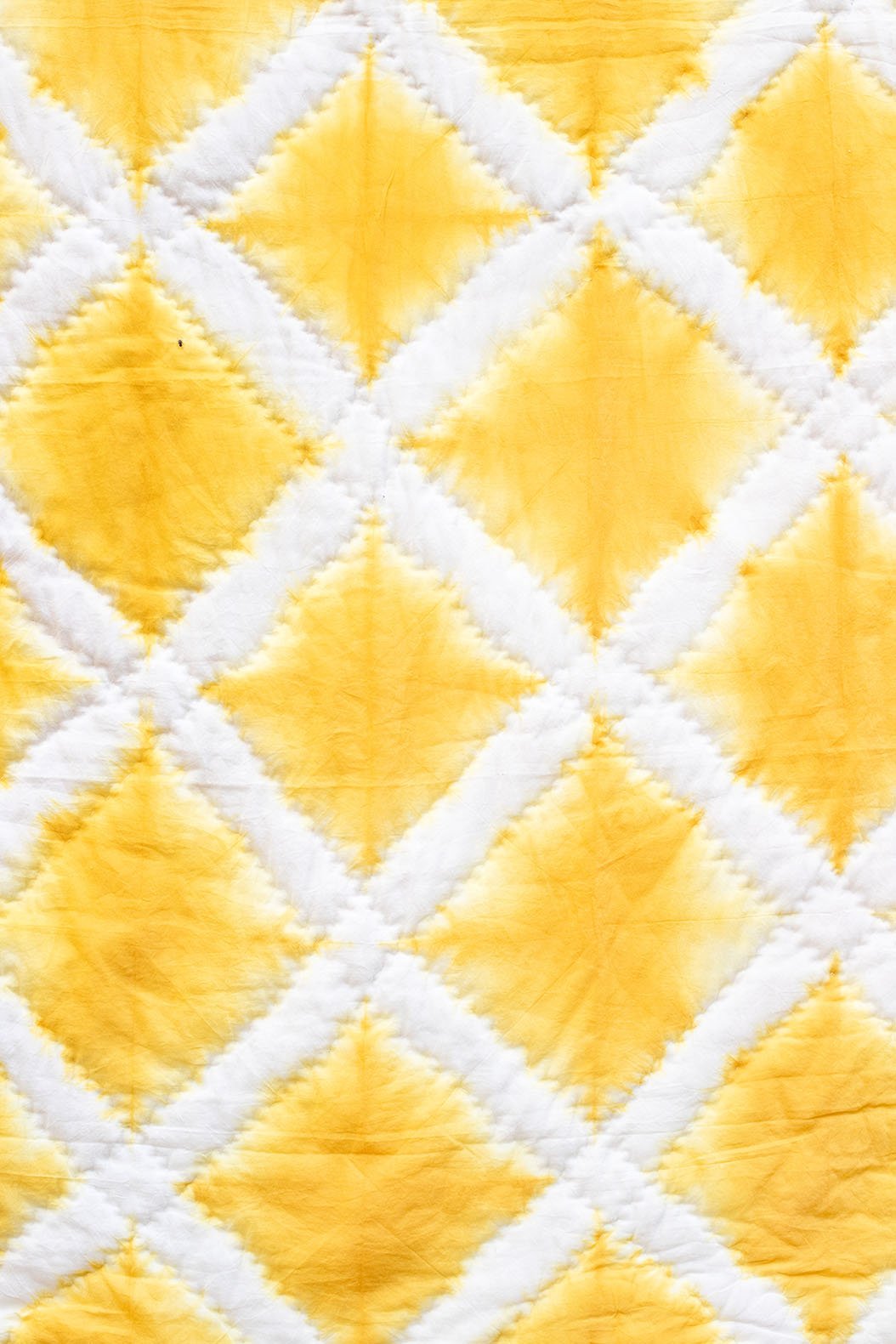 Chorus – Yellow Shibori Dyed Reversible Cotton Quilt for Kids & Adult