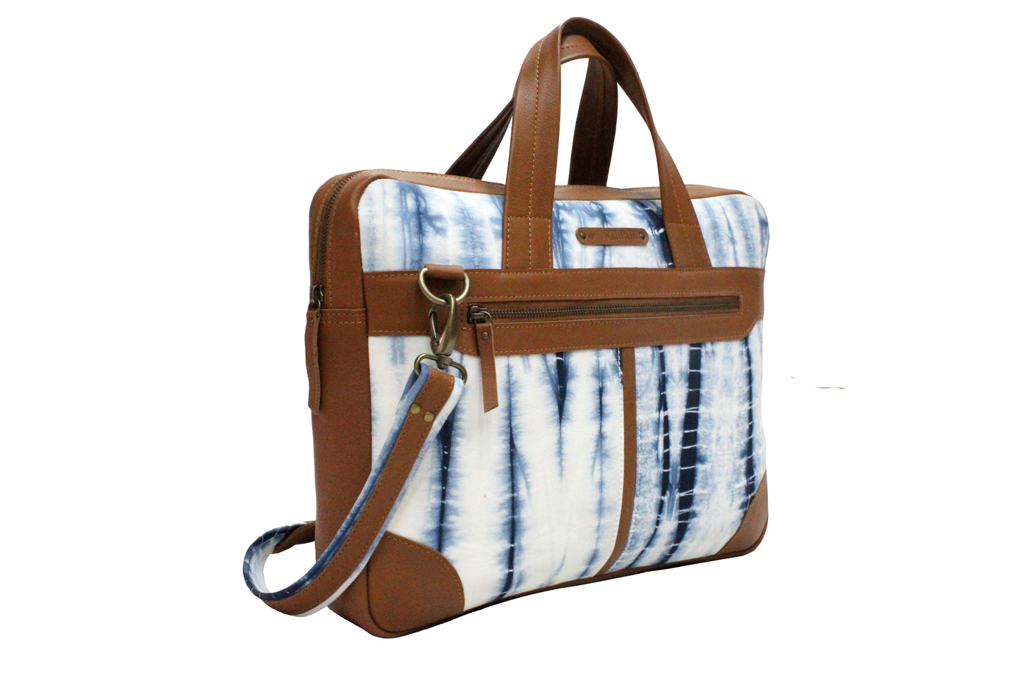 Blue-White Handcrafted-Studio Laptop Bag