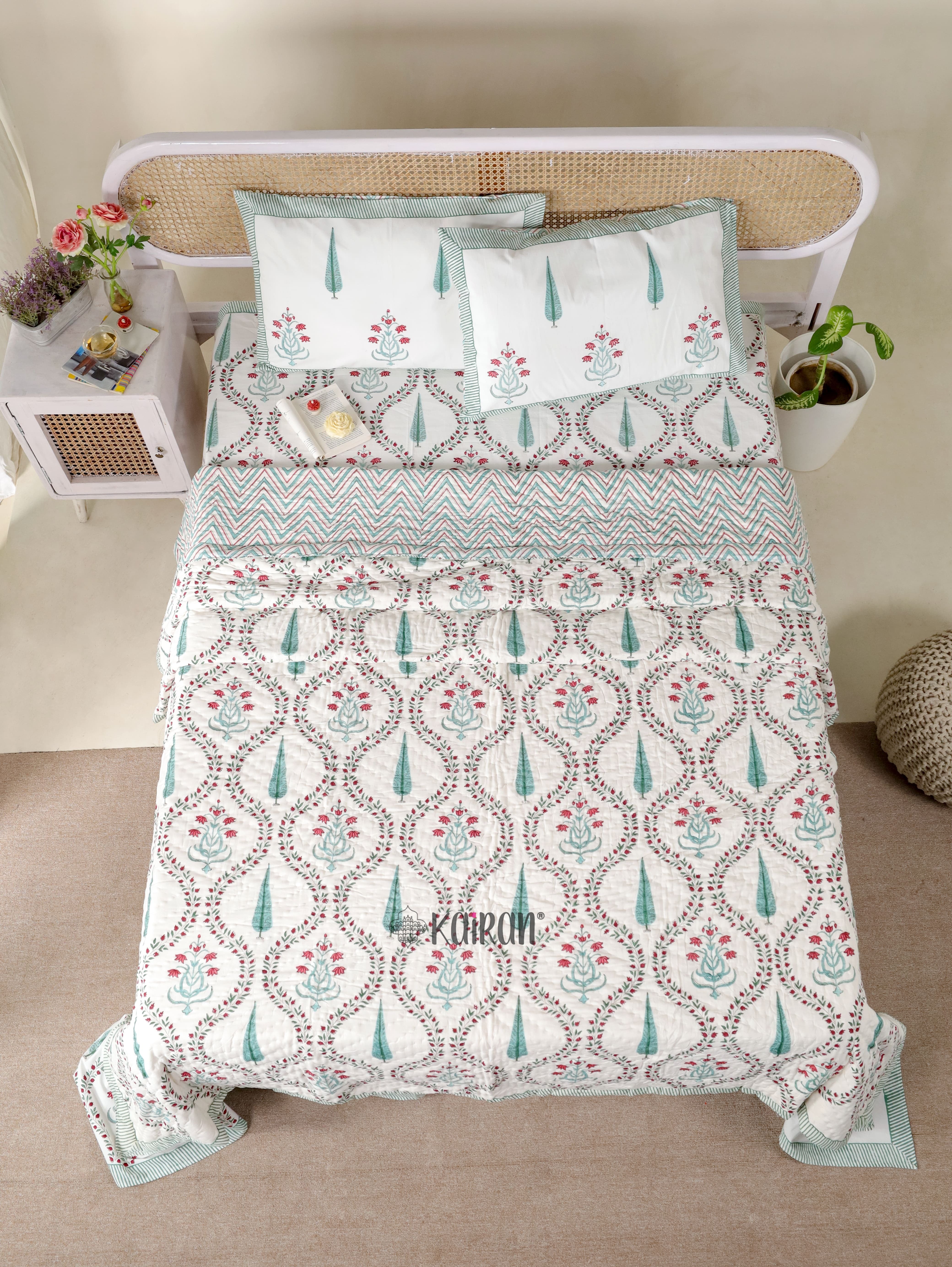 AGRA HAND BLOCK PRINTED QUILT