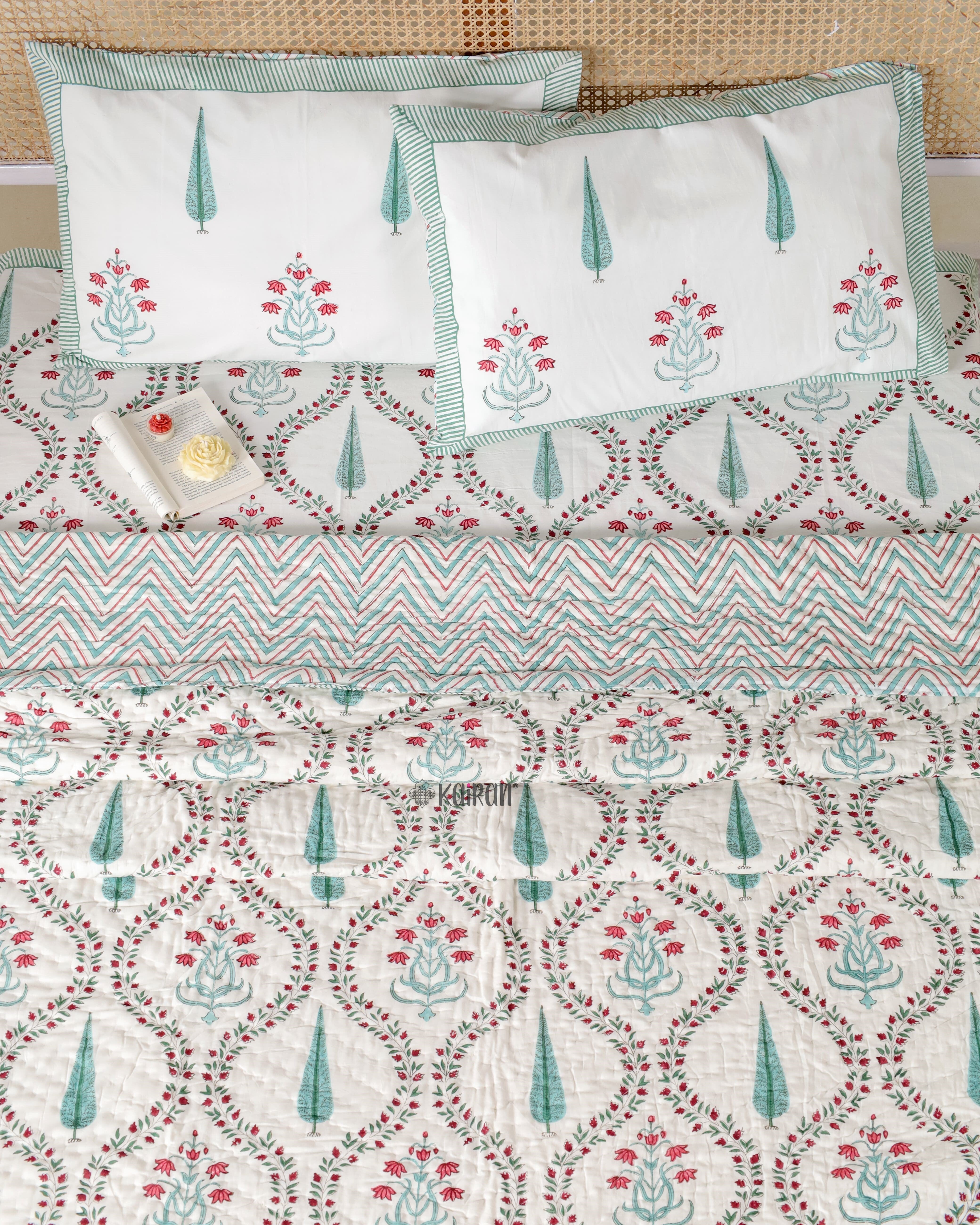 AGRA HAND BLOCK PRINTED BEDDING SET