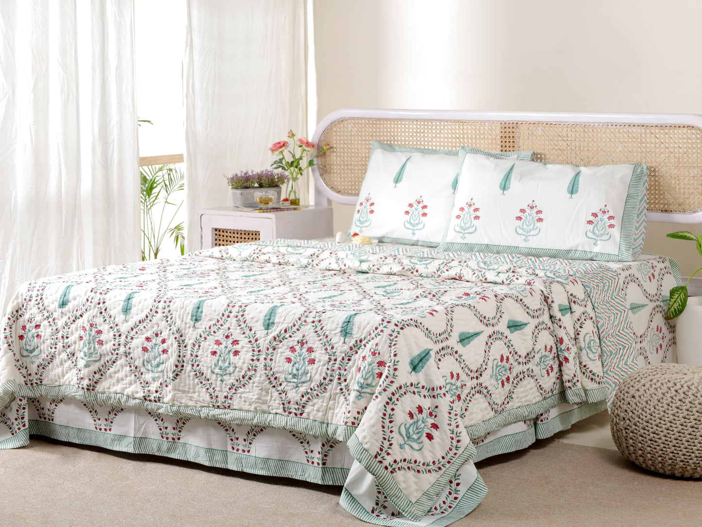 AGRA HAND BLOCK PRINTED BEDDING SET