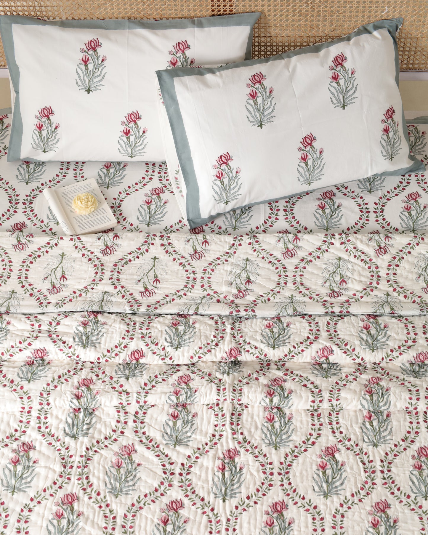 BANARAS HAND BLOCK PRINTED BEDDING SET