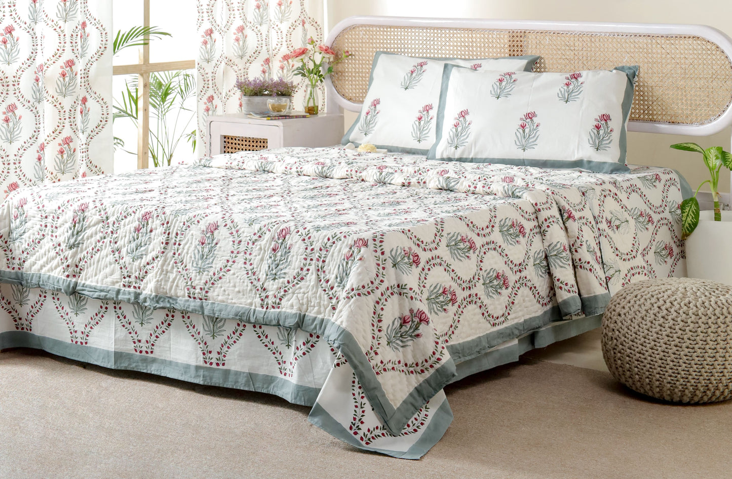 BANARAS HAND BLOCK PRINTED BEDDING SET