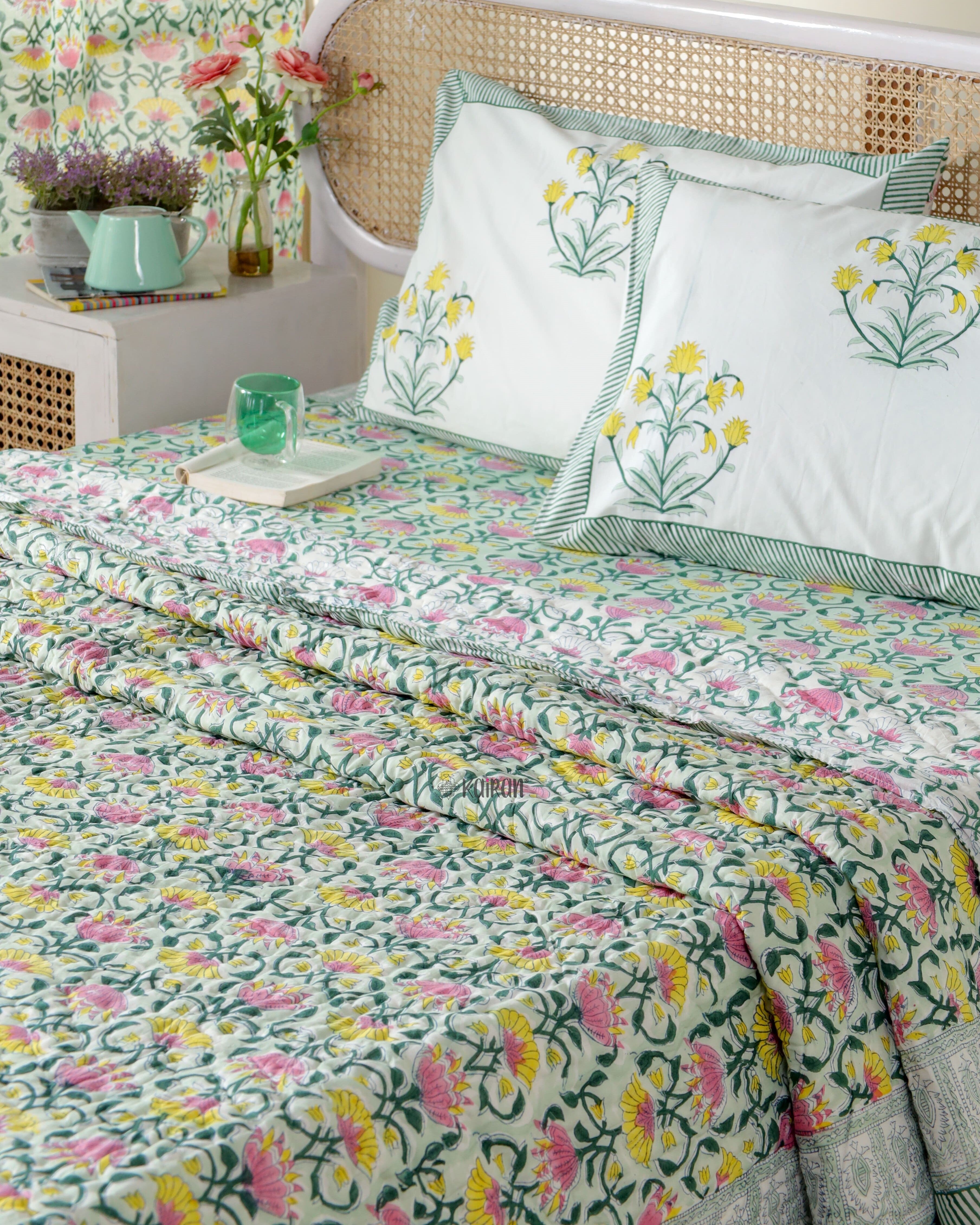 BAREILLY HAND BLOCK PRINTED QUILT