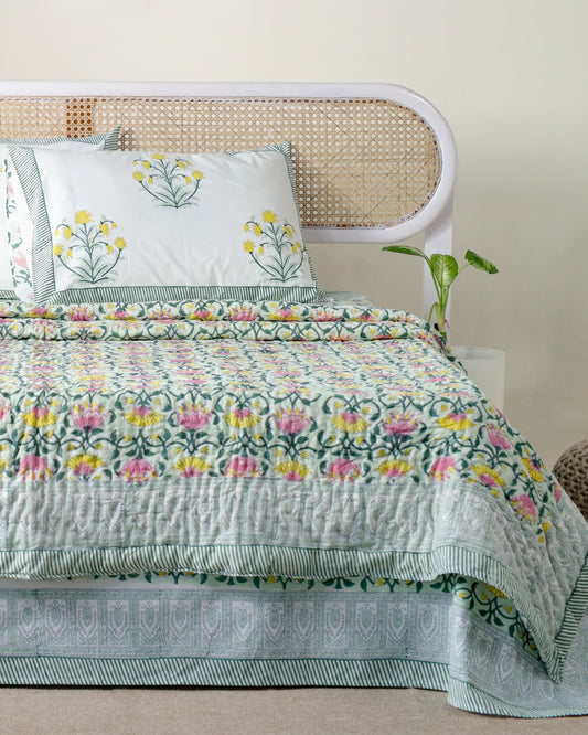 BAREILLY HAND BLOCK PRINTED BEDDING SET