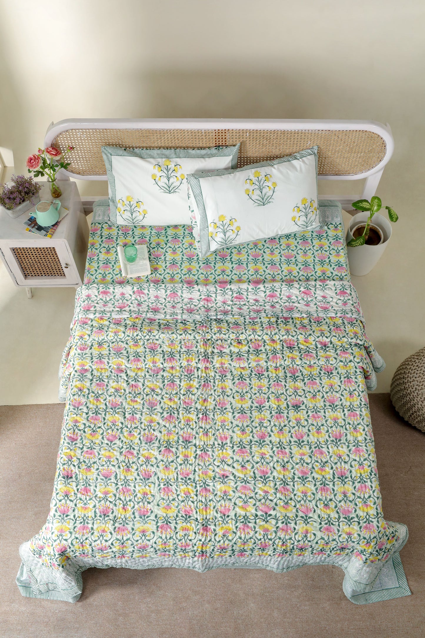 BAREILLY HAND BLOCK PRINTED BEDDING SET