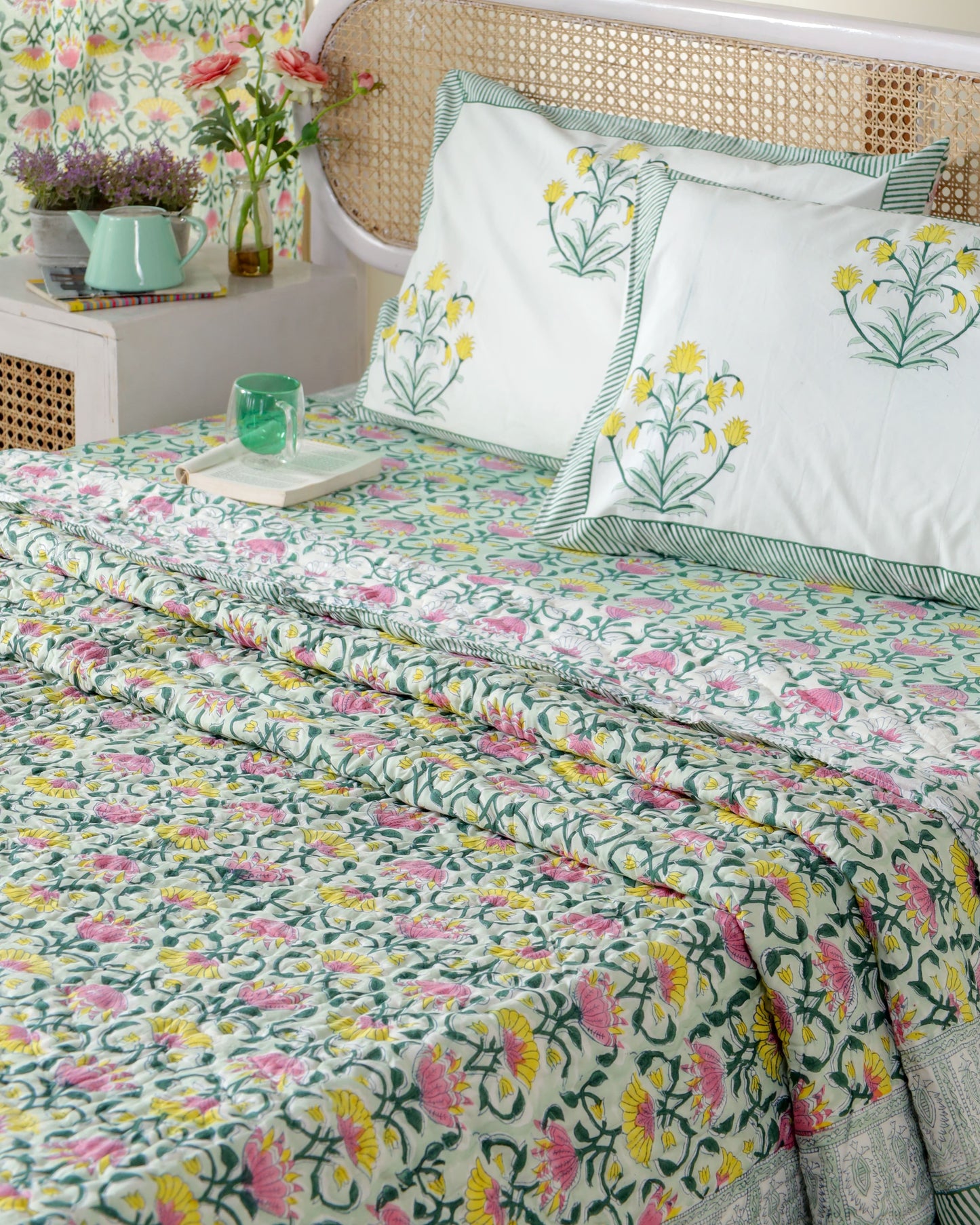 BAREILLY HAND BLOCK PRINTED BEDDING SET