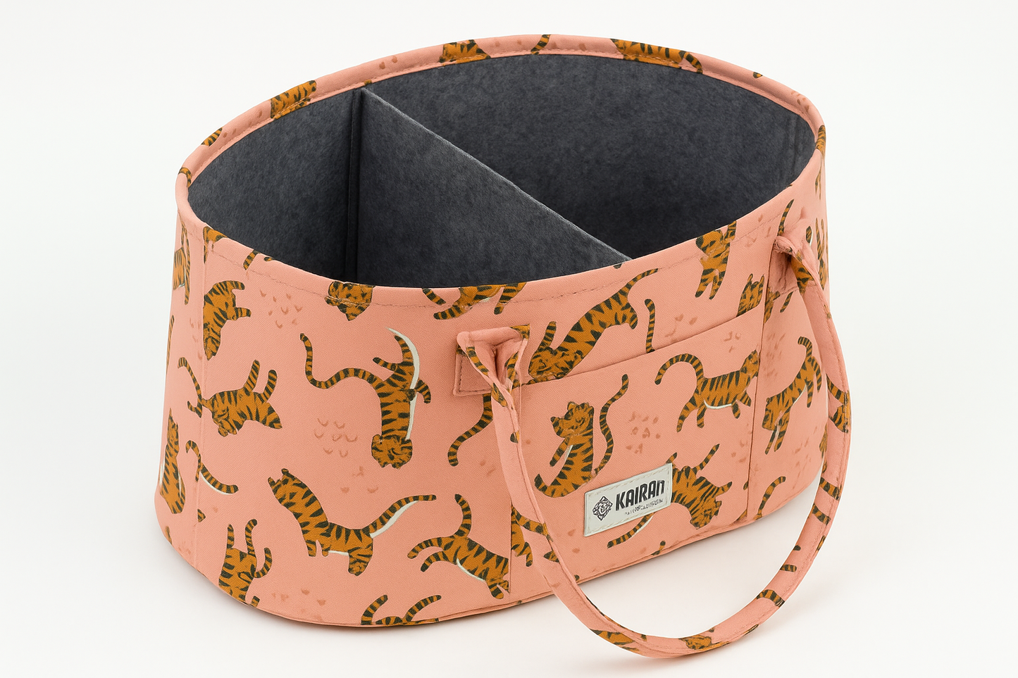 Oval Diaper Caddy Little Tigress Print Personalised Bag