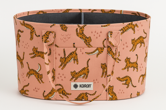 Oval Diaper Caddy Little Tigress Print Personalised Bag