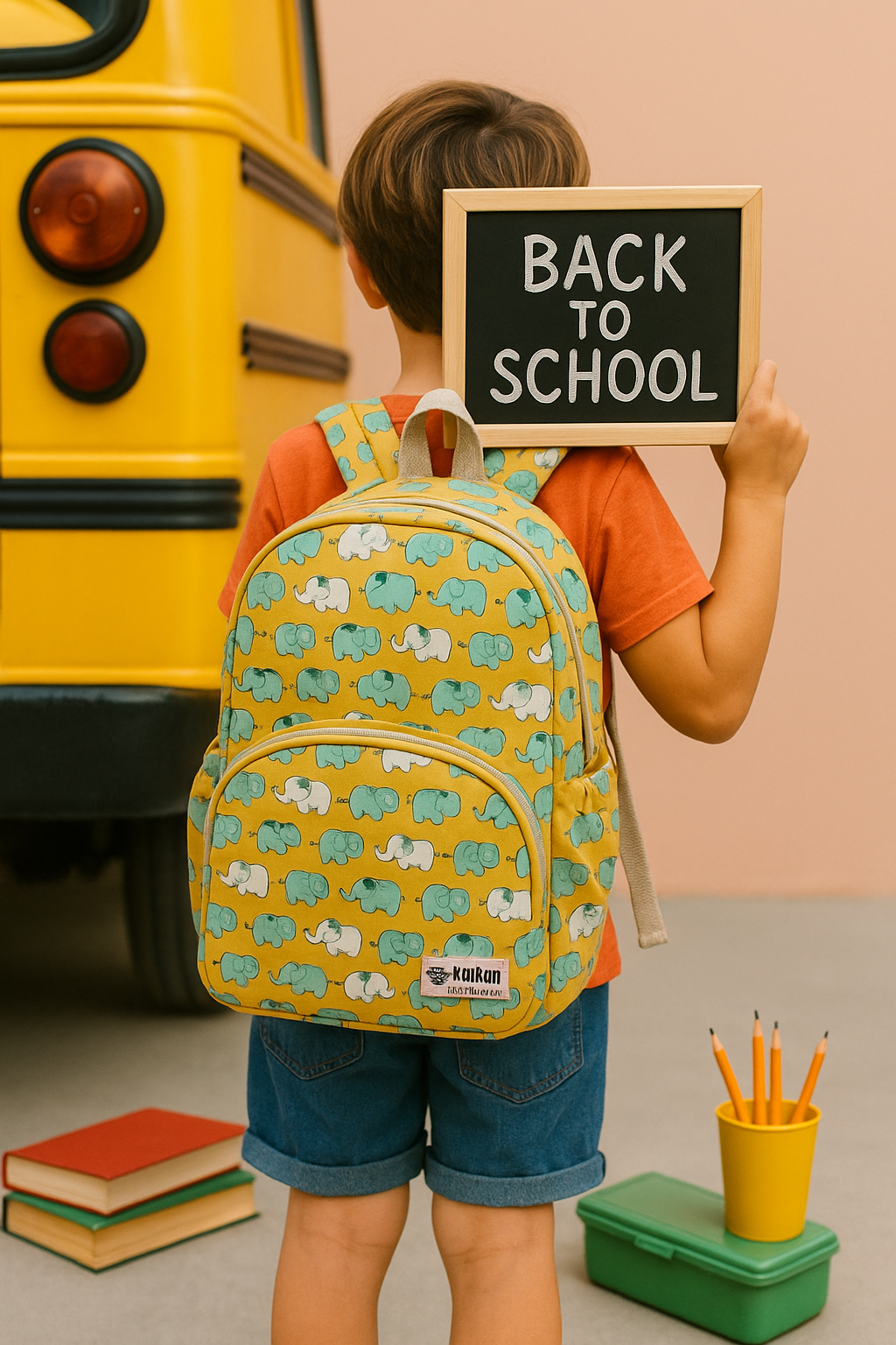 Backpack Elephants Print Personalized Bag