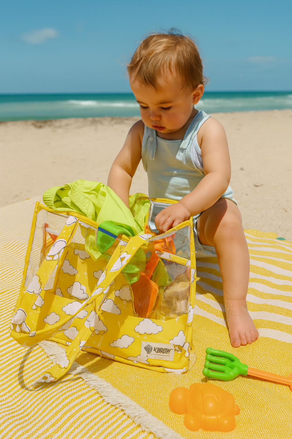 Swim/Art Clouds Print Personalised Bag