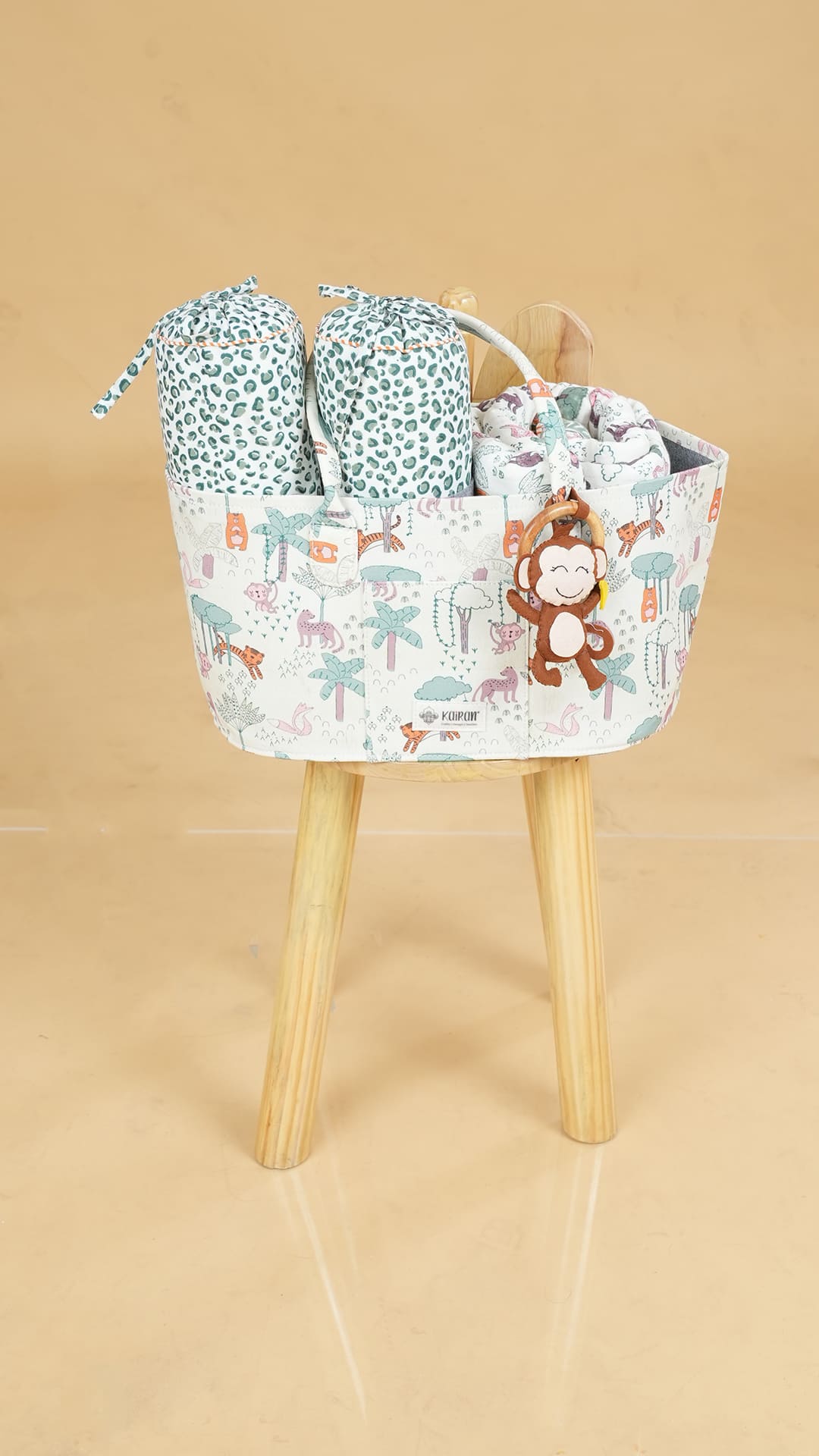Oval Diaper Caddy Jungle Book Print Personalised Bag